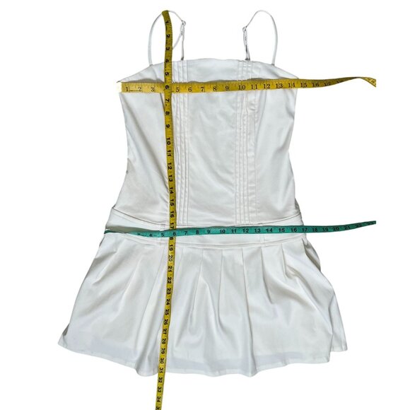 Wild Fable White Pleated Drop Waist Mini Dress Size Medium NEW! - Picture 12 of 14